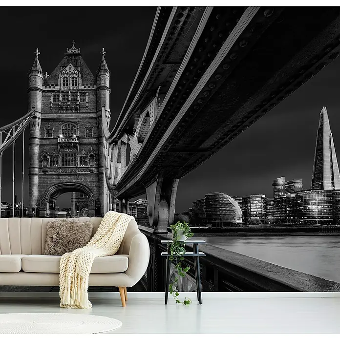 Papermoon Premium collection Fototapete London-Skyline - B x H: 400 x 260 cm, Vlies - Dekorative Fototapete mit einem stilvollen London-Motiv, ideal für moderne Wohnräume.