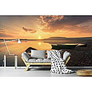 Papermoon Premium collection Fototapete Boot Am See (B x H: 250 x 186 cm, Vlies)