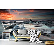 Papermoon Premium collection Fototapete Glacial Lagoon Beach (B x H: 200 x 149 cm, Vlies) | BAUHAUS