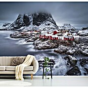 Papermoon Premium collection Fototapete Lofoten Winter Nordlichter (B x H: 400 x 260 cm, Vlies) | BAUHAUS