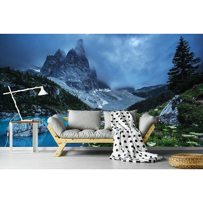 Papermoon Premium collection Fototapete Blaue Stunde des Lago di Sorapis Ventien (B x H: 250 x 186 cm, Vlies) | BAUHAUS