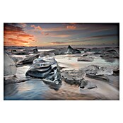 Papermoon Premium collection Fototapete Glacial Lagoon Beach (B x H: 400 x 260 cm, Vlies) | BAUHAUS