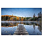 Papermoon Premium collection Fototapete Herbststeg (B x H: 400 x 260 cm, Vlies) | BAUHAUS