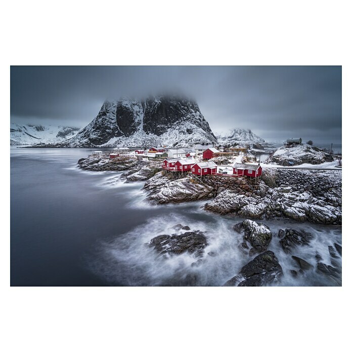 Papermoon Premium collection Fototapete Lofoten Winter Nordlichter (B x H: 350 x 260 cm, Vlies) | BAUHAUS