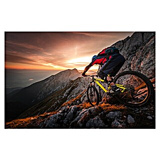 Papermoon Premium collection Fototapete Goldstunde Alpenfahrt BMX Fahrrad (B x H: 250 x 186 cm, Vlies)