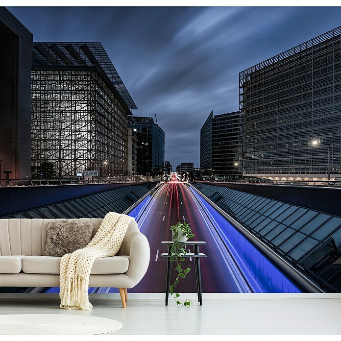 Papermoon Premium collection Fototapete Brüssel Nacht (B x H: 500 x 280 cm,  Vlies) | BAUHAUS
