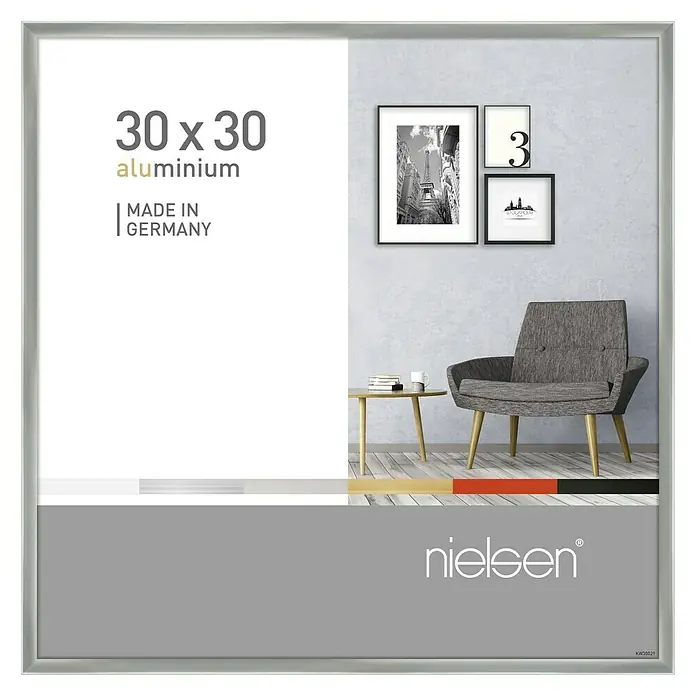 Nielsen Alurahmen Pixel - 30 x 30 cm, Silber - Aluminium-Bilderrahmen Nielsen in Silber, 30x30 cm, ideal für Fotos & Kunstdrucke. Zeitloses Design, um Ihre Wände stilvoll zu dekorieren.