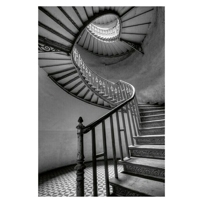 Impresión artística Montee  Escalier (Escaleras vintage, 45 x 65 cm)
