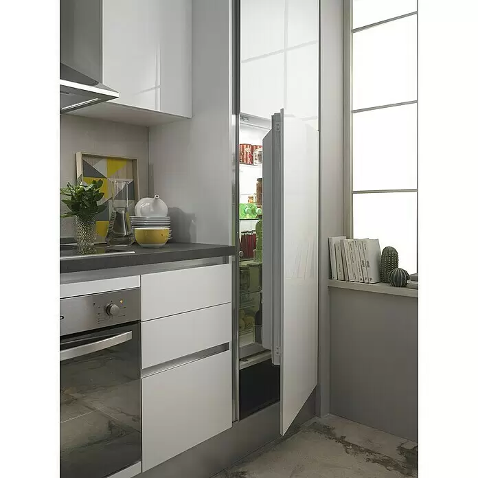 Marinelli Cucine Vormontierte Küchenzeile Giulia - Breite: 275 cm, Weiß, Mit Elektrogeräten, Dekor Arbeitsplatte: Steinoptik, Spüle links - Stimmungsaufnahme