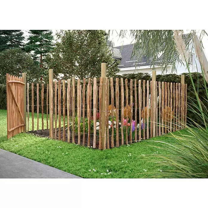 T & J Staketen Rollzaun Rollo 8-10 cmB x H: 1.000 x 120 cm, Holz