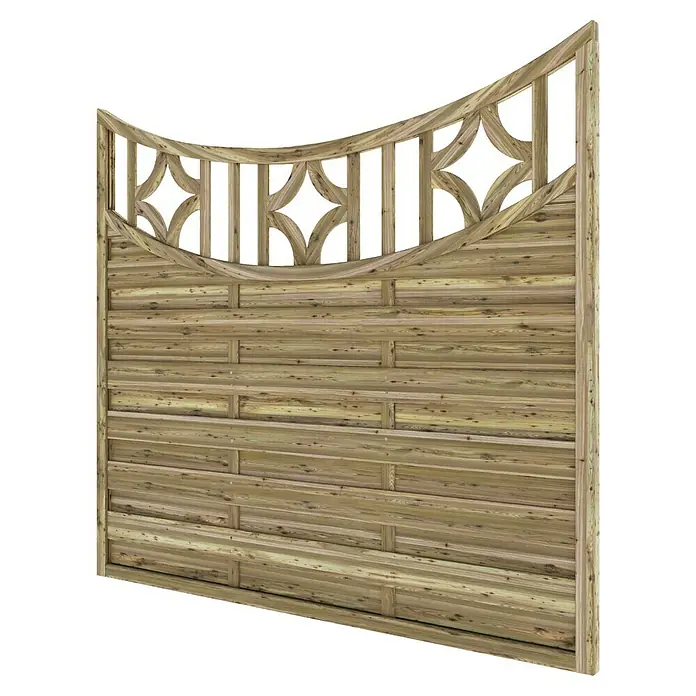 T & J Sichtschutzelement Olymp - B x H: 180 x 160 cm, Braun - Holzzaun mit dekorativem Gittermuster für stilvolle Gartengestaltung und Privatsphäre. Robuster Sichtschutz mit natürlicher Optik.