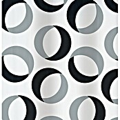 Spirella Cortina de baño textil Rings (180 x 200 cm, Gris/Negro) | BAUHAUS