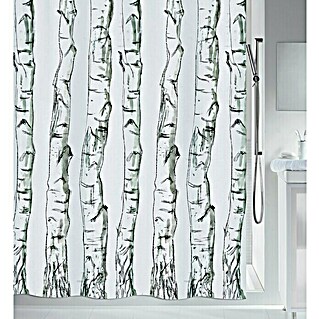 Spirella Cortina de baño textil Wood (180 x 200 cm, Blanco/Negro)