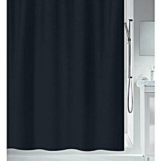 Spirella Cortina de baño textil Primo (180 x 200 cm, Negro)