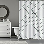 Venus Cortina de baño textil Monolithic (180 x 200 cm, Blanco/Negro) | BAUHAUS