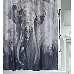 Spirella Cortina de baño textil Elephant (180 x 200 cm, Azul/Gris)