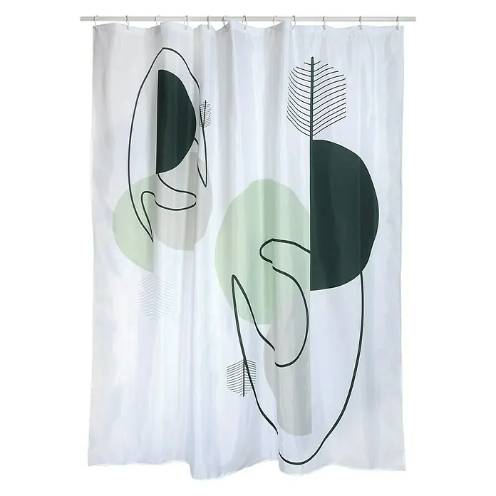 Venus Cortina de baño Minimalista - An x Al: 180 x 200 cm, Plástico - Cortina de ducha moderna con formas abstractas y diseño minimalista para un ambiente de baño elegante.