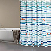 Venus Cortina de baño textil Deep Ocean (180 x 200 cm, Azul/Naranja) | BAUHAUS