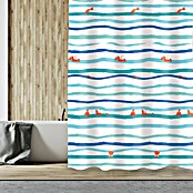 Venus Cortina de baño textil Deep Ocean (180 x 200 cm, Azul/Naranja) | BAUHAUS