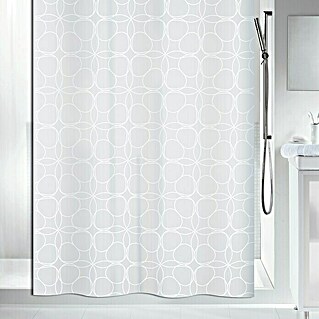 Spirella Cortina de baño textil Filigran (180 x 200 cm, Blanco)