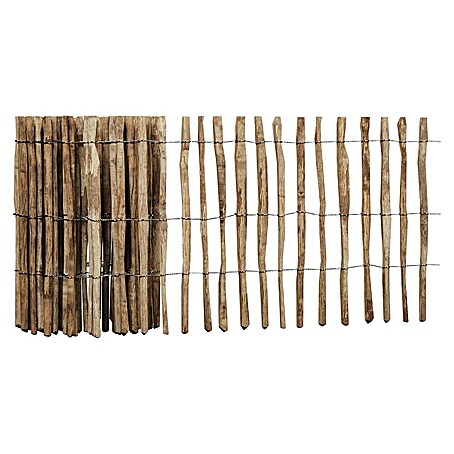 T & J Staketen Rollzaun Rollo 4 cm (B x H: 1 000 x 90 cm, Holz)