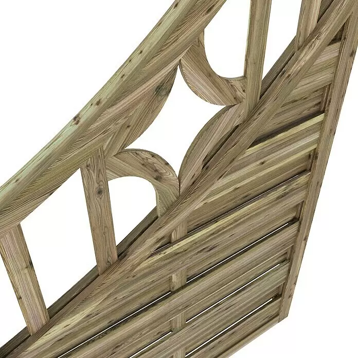 T & J Sichtschutzelement Olymp - 90 x 90/160 cm, Braun - Hölzernes Rankgitter mit dekorativen geschwungenen Ausschnitten und horizontalen Lamellen aus naturbelassenem Holz.