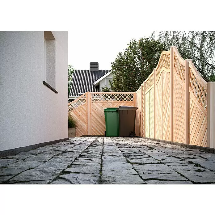 T & J Sichtschutzelement Classico Krone - 90 x 140/180 cm, Natur - Stimmungsaufnahme