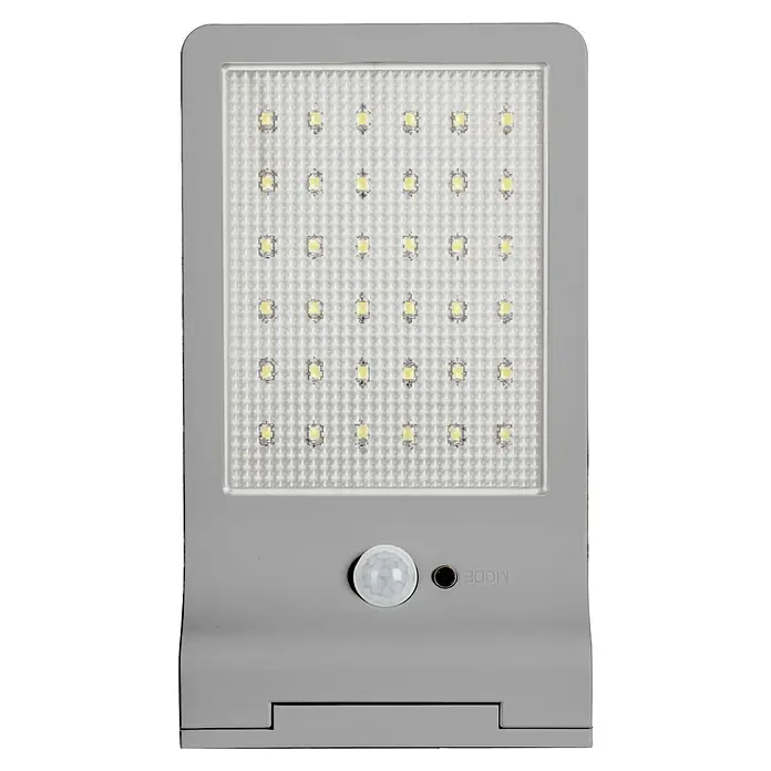 Osram Solar-Außenwandleuchte - 3 W, L x B x H: 19,2 x 11 x 3 cm, Silber, IP44, 320 lm - Eine Solarleuchte mit LED-Beleuchtung, Bewegungssensor und Modus-Taste für den Außenbereich.