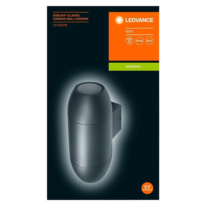 Ledvance Außenwandleuchte Endura Cannon Wall (10,5 x 7,5 x 18 cm, Dunkelgrau, IP44) | BAUHAUS