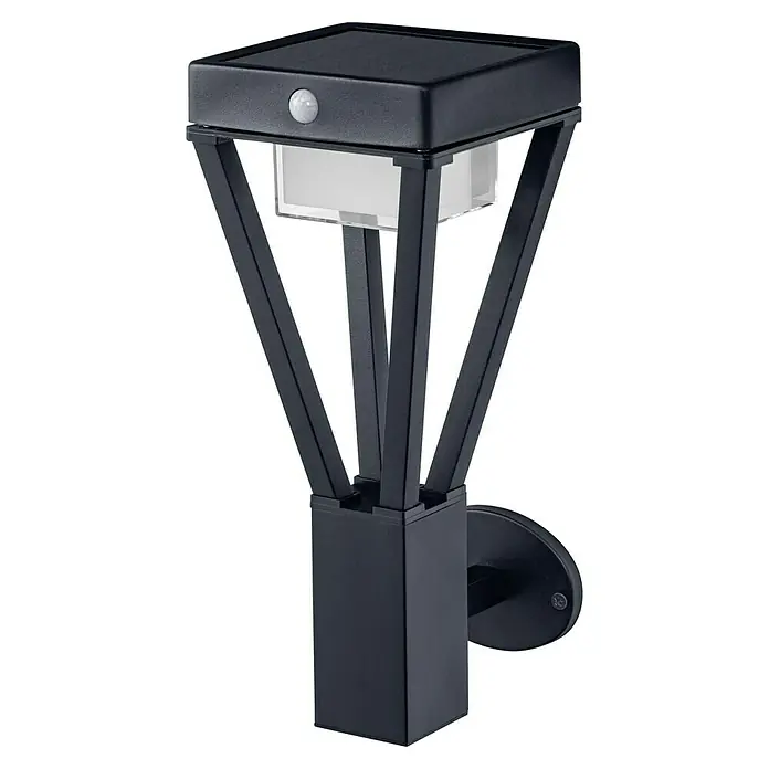 Ledvance Endura Sol Bouquet Solar-Außenwandleuchte - 6 W, L x B x H: 118 x 15 x 36,5 cm, Schwarz, IP44, 550 lm - Eine elegante, schwarze Wandleuchte mit Bewegungsmelder, die modernes Design und Funktionalität vereint, für eine stilvolle Beleuchtung im Außenbereich.