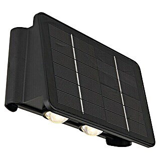 Globo LED-Solar-Außenwandleuchte (Ein-/Ausschalter, Kunststoff, Warmweiß, Schwarz)