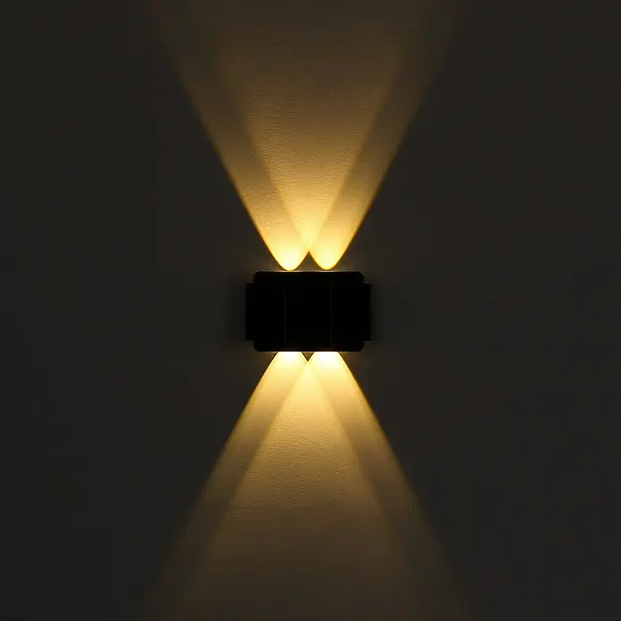 Globo Solar-Außenwandleuchte - L x B x H: 6,4 x 17 x 10,8 cm, Schwarz, IP54, 40 lm - Moderne schwarze Wandleuchte mit warmem Licht, die ein elegantes Ambiente schafft. Perfekt für stilvolle Innenräume.
