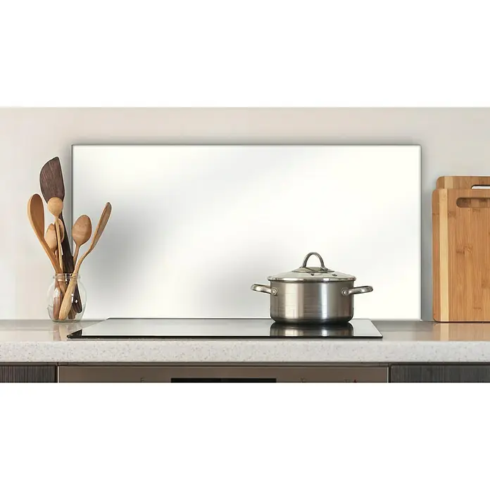 CUCINE Küchenrückwand - Weiß, 80 x 40 cm, Stärke: 6 mm, Einscheibensicherheitsglas (ESG) - Vorderansicht