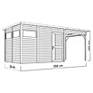 Bertilo Gerätehaus Pentus 3 Lounge (Außenmaß inkl. Dachüberstand (B x T): 581 x 265 cm, Holz, Natur) | BAUHAUS