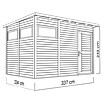 Bertilo Gerätehaus Pentus 3 (Außenmaß inkl. Dachüberstand (B x T): 359 x 265 cm, Holz, Hellgrau) | BAUHAUS