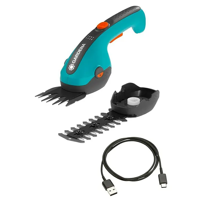 Gardena ClassicCut Akku-Gras- & Strauchschere Li - 3,6 V, Li-Ionen, 1 Akku, Schwertbreite: 8 cm - Gardena Akku-Grasschere mit Ladegerät und austauschbaren Messern für präzise Rasenkanten und Formschnitte im Garten.
