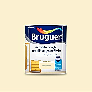Bruguer Esmalte de color Acrylic Multisuperficie (Blanco algodón, 750 ml, Satinado)