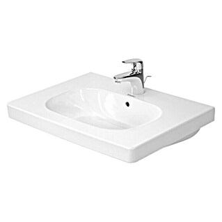 Duravit D-Code Waschtisch (65 x 48,5 cm, Ohne Spezialglasur, Hahnloch: Mitte, Mit Überlauf, Weiß)