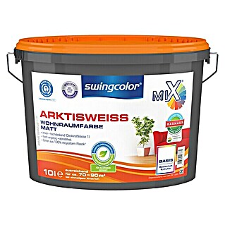 swingcolor Mix Wandfarbe Arktisweiß (Basismischfarbe, 10 l, Matt)