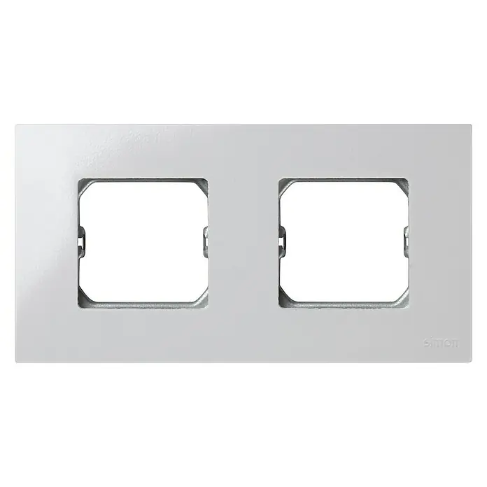 Simon 27 Marco Play - Blanco, Modelo de mecanismos: x 2, Plástico, Instalar - Una cubierta de marco doble en blanco de Simon, perfecta para instalar dos interruptores o enchufes uno al lado del otro.