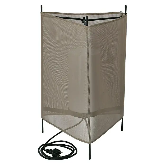 Tween Light LED-Dekoleuchte Rossa - 40 W, Taupe, Ø x H: 46 x 65 cm - Dreieckige Stehlampe mit braunem Lampenschirm.