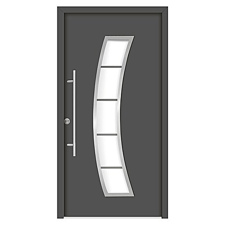 Splendoor Haustür Thermodoor PLUS SP10A (100 x 210 cm, DIN Anschlag: Links, Anthrazitgrau Feinstruktur)