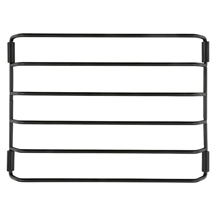 Salvamantel - 17 x 24 x 2,5 cm, Metal - Un toallero de pared negro con cinco barras, ideal para el baño o la cocina. Práctico y elegante para las toallas.