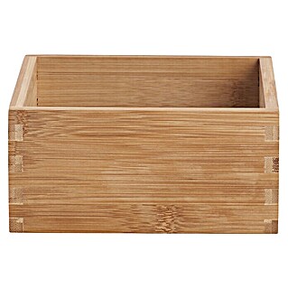 Caja de madera sin tapa (L x An x Al: 15 x 15 x 7 cm, Material: Bambú)