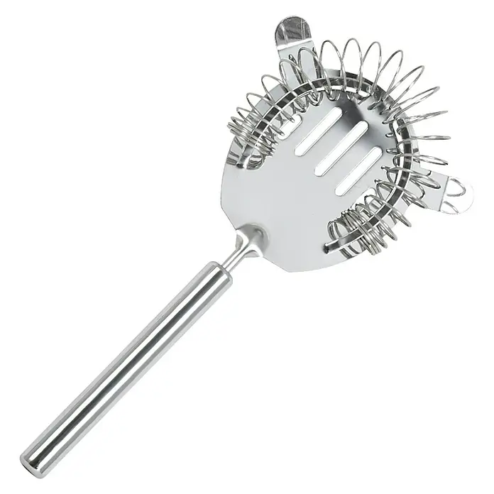 Vaso coctelera con utensilios - 500 ml, Metal, 4 pzs. - Colador de cóctel de acero inoxidable con mango y espiral para bar.