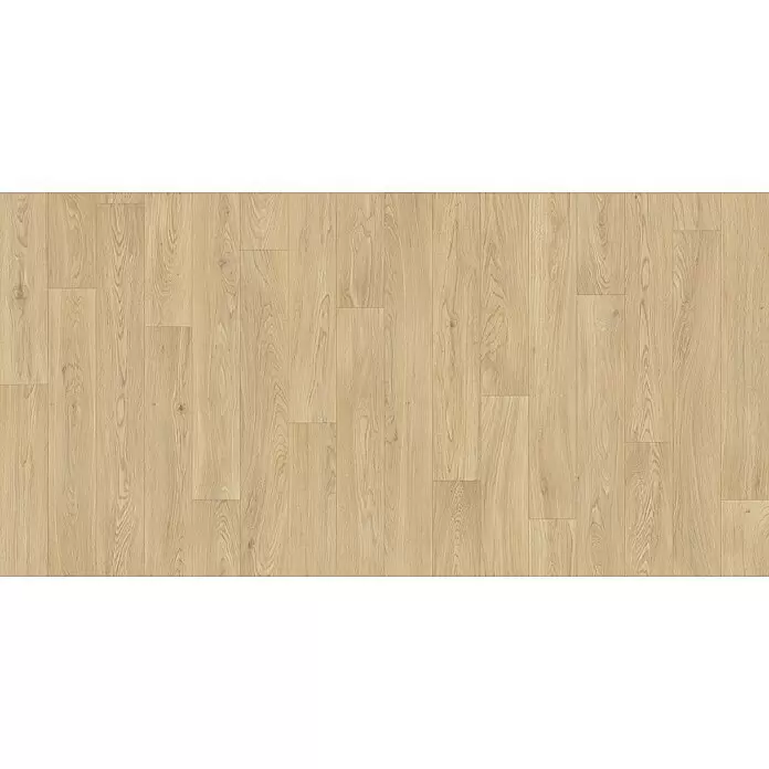 Beauflor PVC-Boden Meterware Plaza - 400 cm, Summer Oak, Natur - Heller Laminatboden in Holzoptik mit natürlicher Maserung.