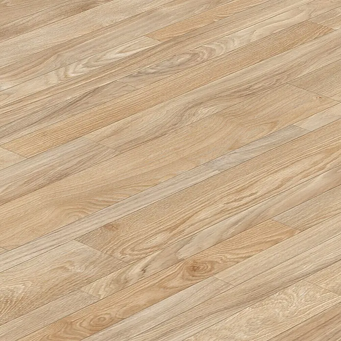 Beauflor PVC-Boden Meterware Tex-Style - 300 cm, Midland Oak, Natur - Helles Laminat in Holzoptik, diagonal verlegt, verleiht jedem Raum Wärme und Eleganz. Die natürliche Maserung sorgt für eine ansprechende Optik.