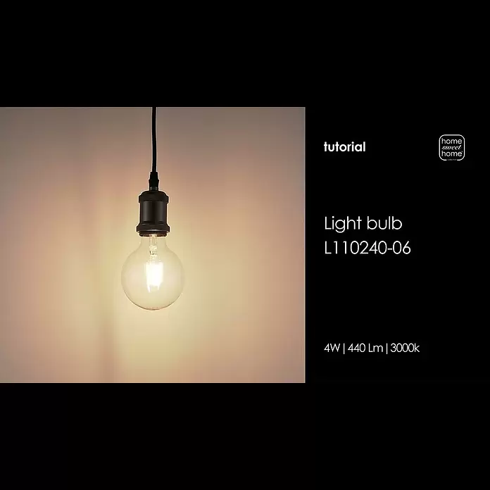 Home Sweet Home LED-Lampe Vintage Globe-Form E27 - E27, Dimmbar, Neutralweiß, 350 lm, 4 W, Farbe: Klar - L110240-06 LED GLOBE DECO E27 G95 4W 440LM 3000K HELDER