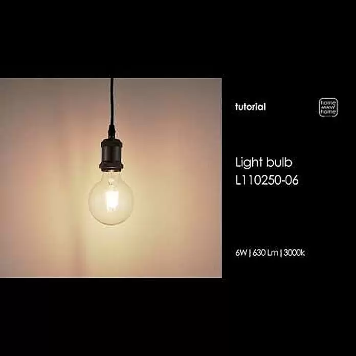 Home Sweet Home LED-Lampe Globe-Form E27 - E27, Dimmbar, Neutralweiß, 550 lm, 6,5 W, Farbe: Klar - L110250-06 LED GLOBE DECO E27 G95 6W 630LM 3000K CLEAR