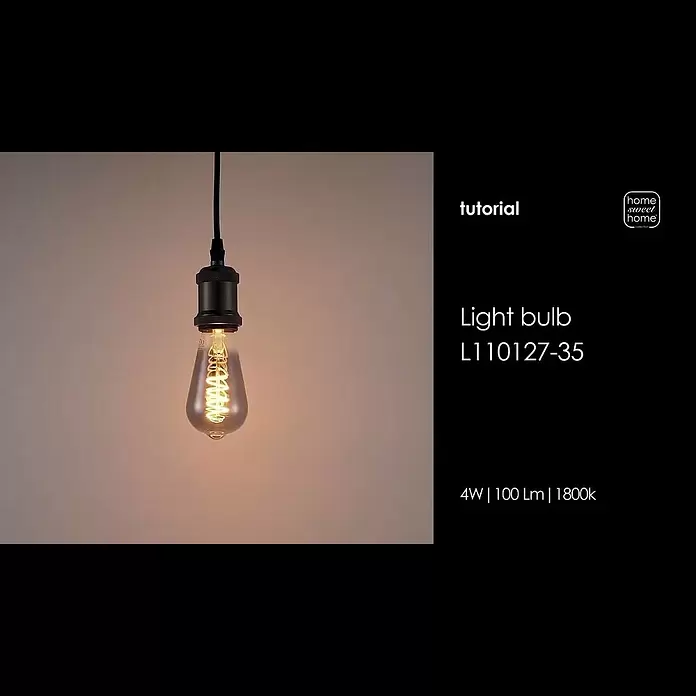 Home Sweet Home LED-Lampe Vintage Glühlampenform E27 - E27, Dimmbar, Warmweiß, 20 lm, 4 W, Farbe: Smoky - L110127-35 LED DROP SPIRAL D E27 ST64 4W100LM 1800K DIM SMOKE